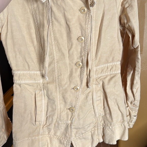 Sundance Every Angle Linen Blend Jacket Beige Button Up Outerwear Size XS - Picture 9 of 12